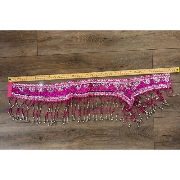 Costume x Belly Dance Sequin, Beaded, Fringe Two Piece Set Size 36 Pink - Picture 3 of 14